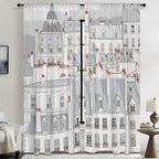 Paris rooftop walk 52 x 84 in Window Curtain Set