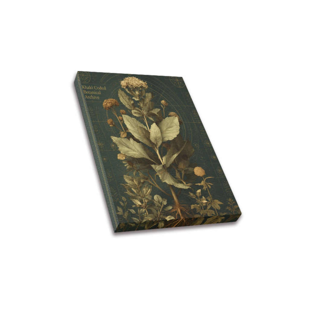 Khaki Coded Botanical Archive Frame Canvas Print 8"x10"
