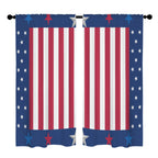 USA Stripes and Stars Field 52 x 84 in Window Curtain Set