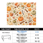 Pumpkin Spice 178cm x 140cm Rectangular Tablecloth 70x55inch (QUE)