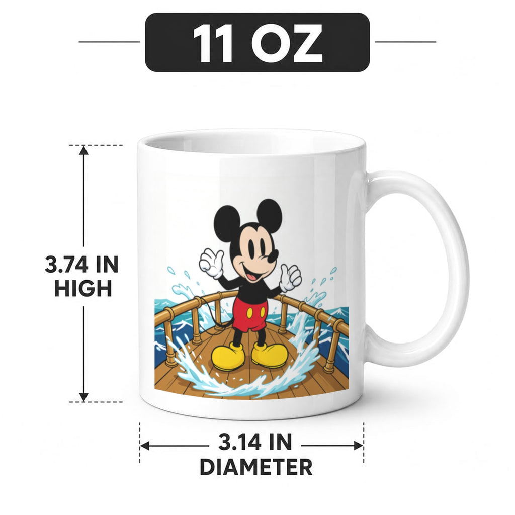 Mickey Boiler Deck 11 oz White Ceramic Mug