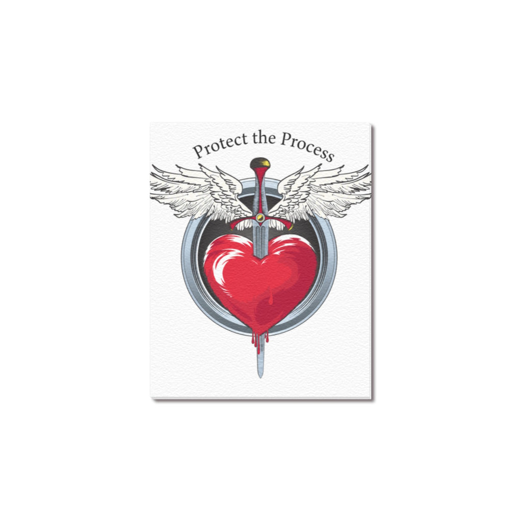 Protect the Process Winged Red Heart Frame Canvas Print 8"x10"