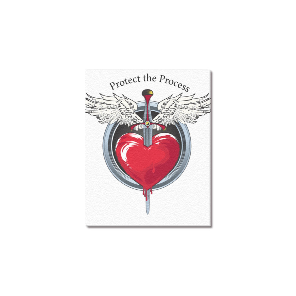 Protect the Process Winged Red Heart Frame Canvas Print 8"x10"