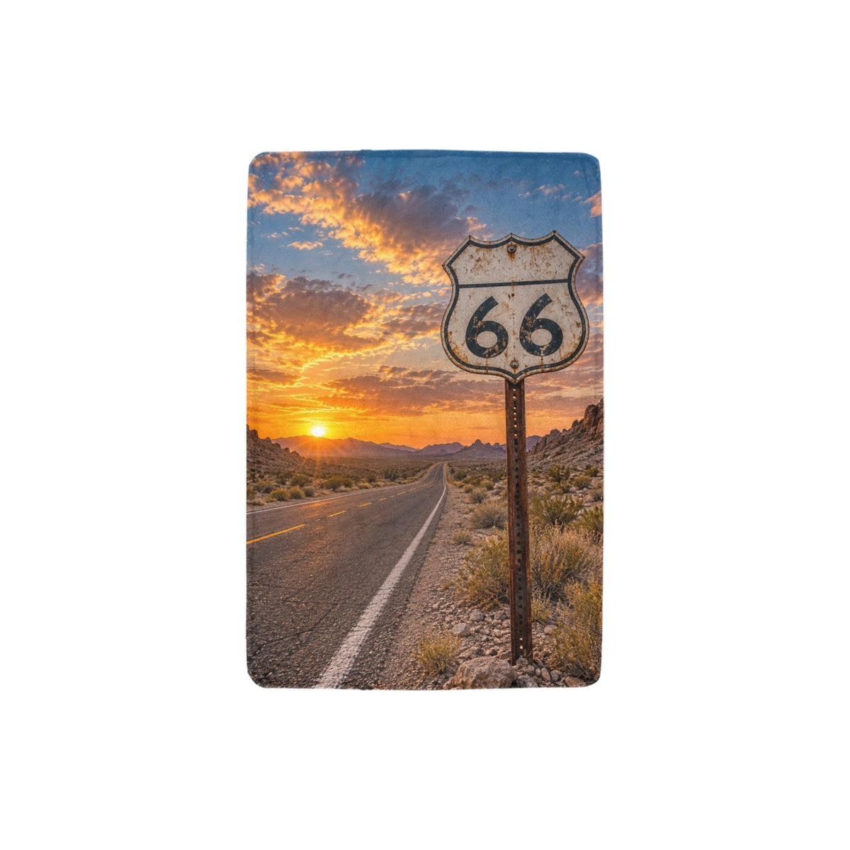 Route 66 Signpost Perspective 32 x 48 in Micro Fleece Blanket