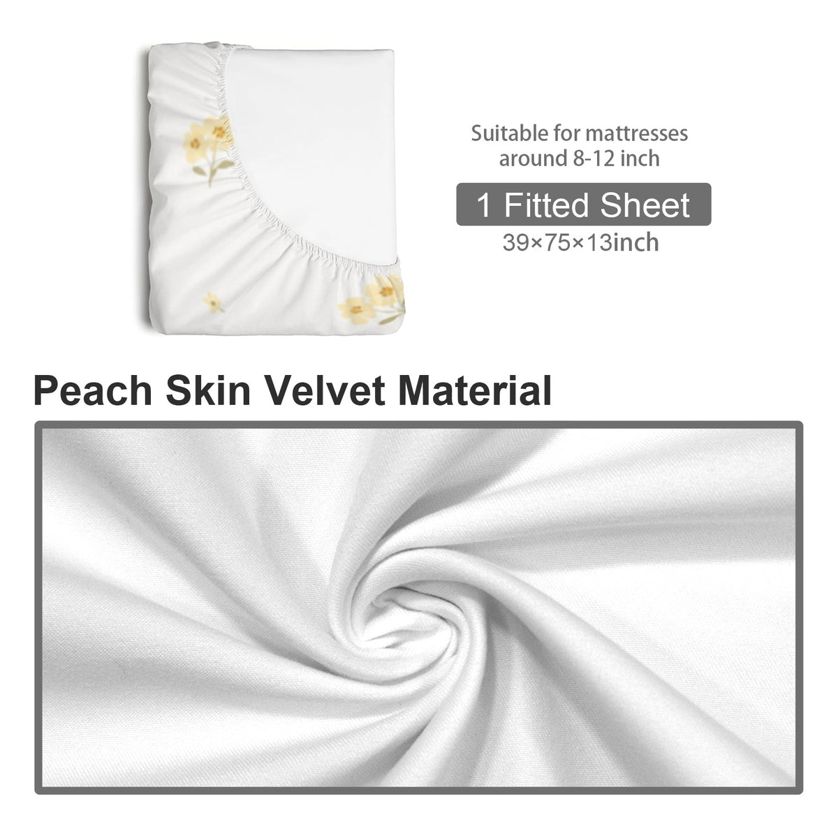 Editorial Hotel Calm Fitted Sheet 39x75x13inch (QUE)