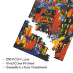 Halloween Village 10 x 13.94 in 200-Piece Wooden Jigsaw Puzzle (QUE)
