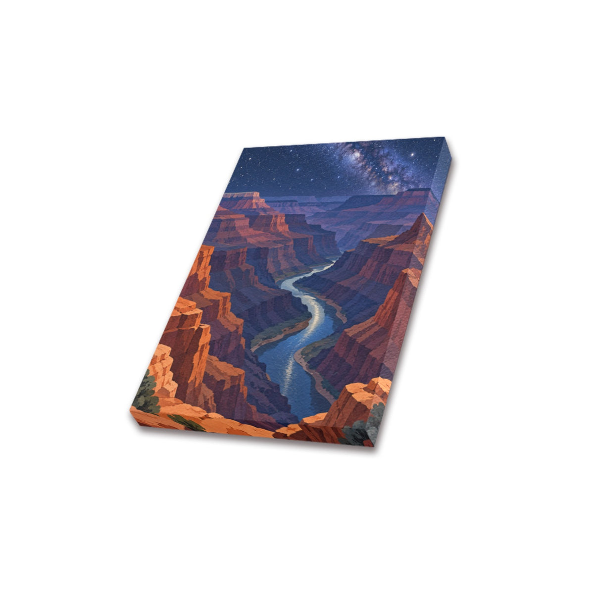 Grand Canyon Starry Bend Frame Canvas Print 8"x10"