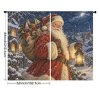 Nast Santa Snowy Night 52 x 84 in Window Curtain Set