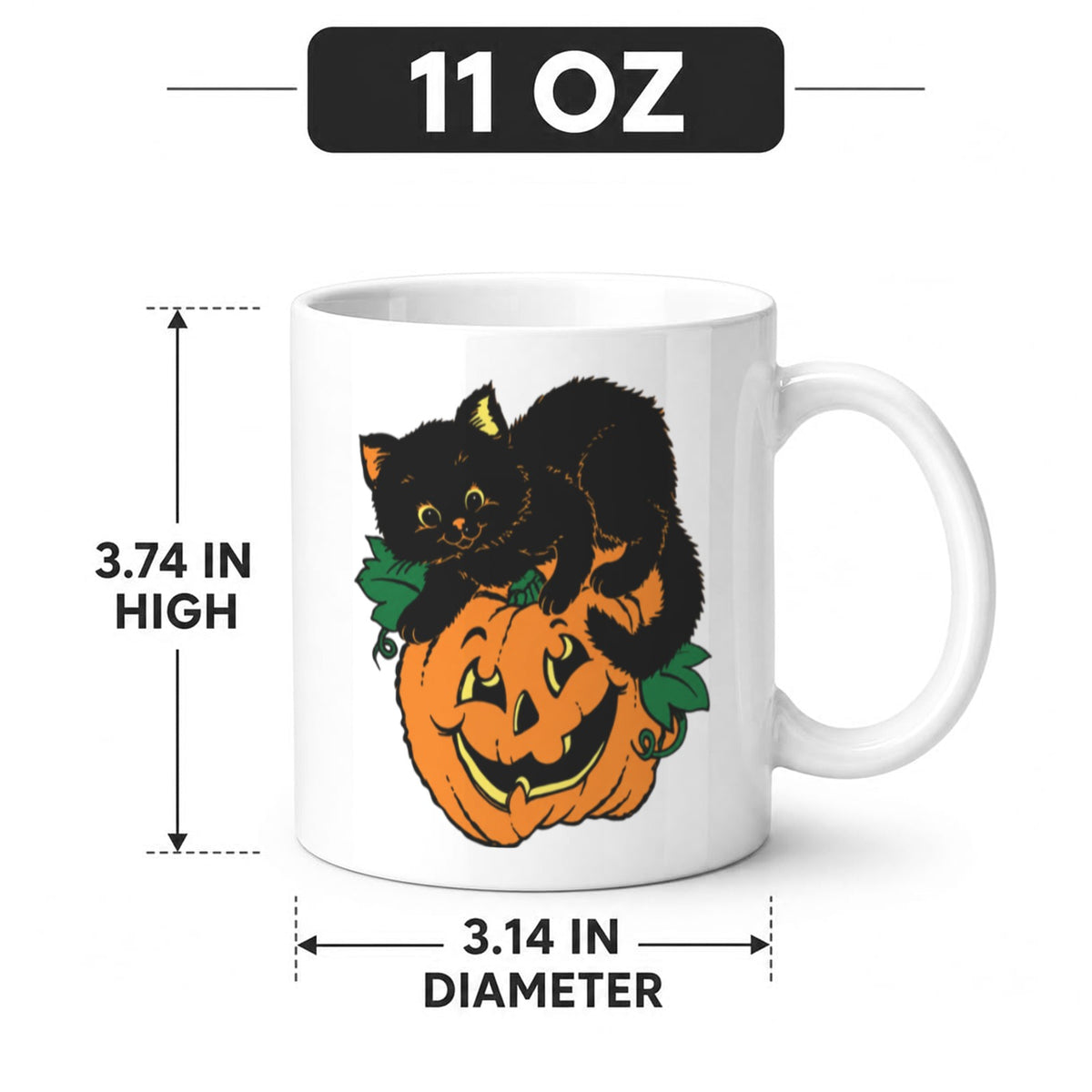 Graveyard Silhouette 11 oz White Ceramic Mug