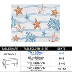 Blue Floral Summer 178cm x 140cm Rectangular Tablecloth 70x55inch (QUE)