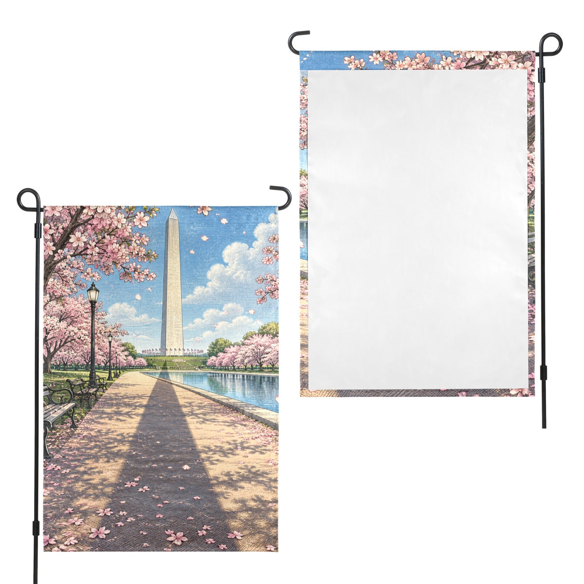 Spring Shadow Washington Monument 12 x 18 in Garden Flag