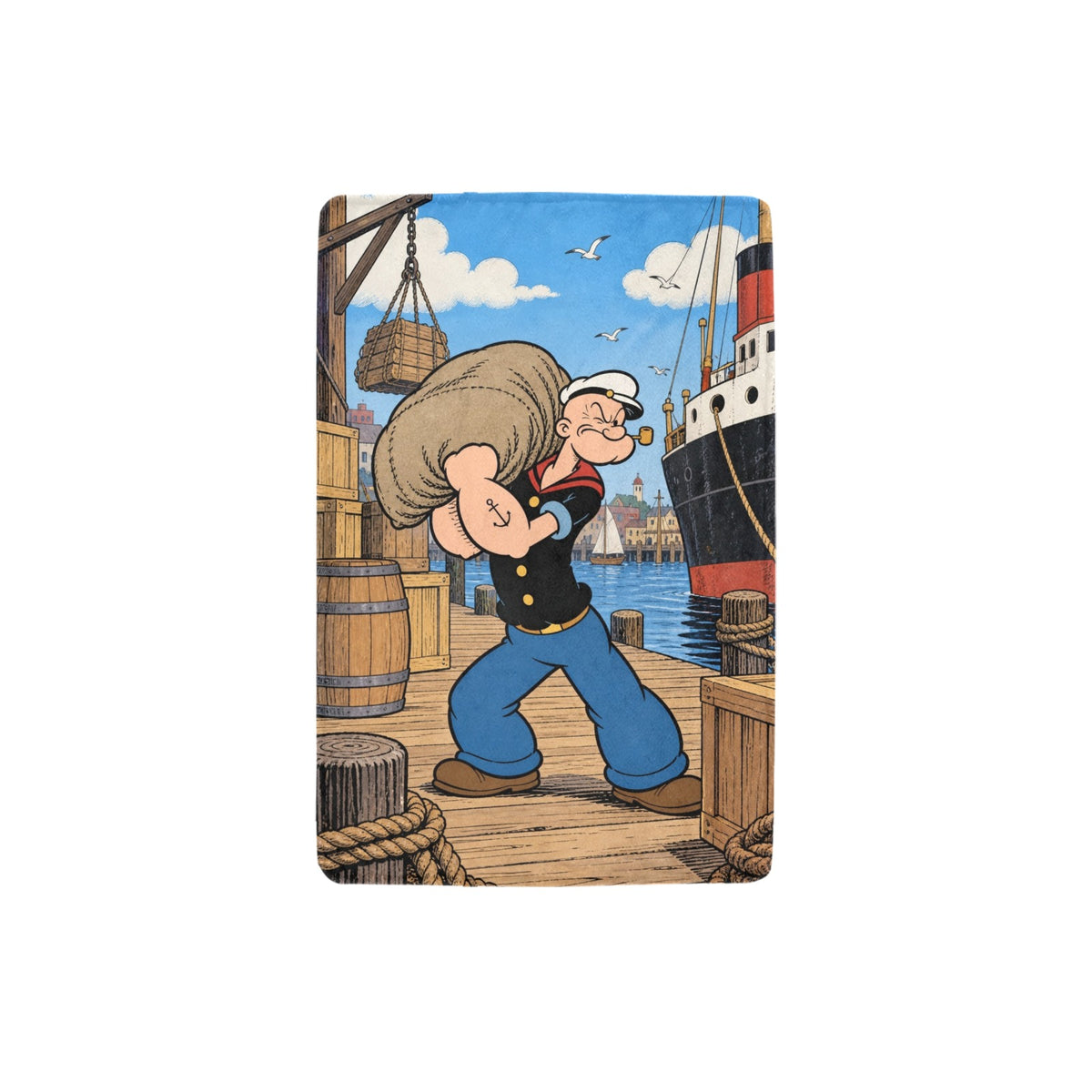 Popeye Sea Route 32 x 48 in Micro Fleece Blanket
