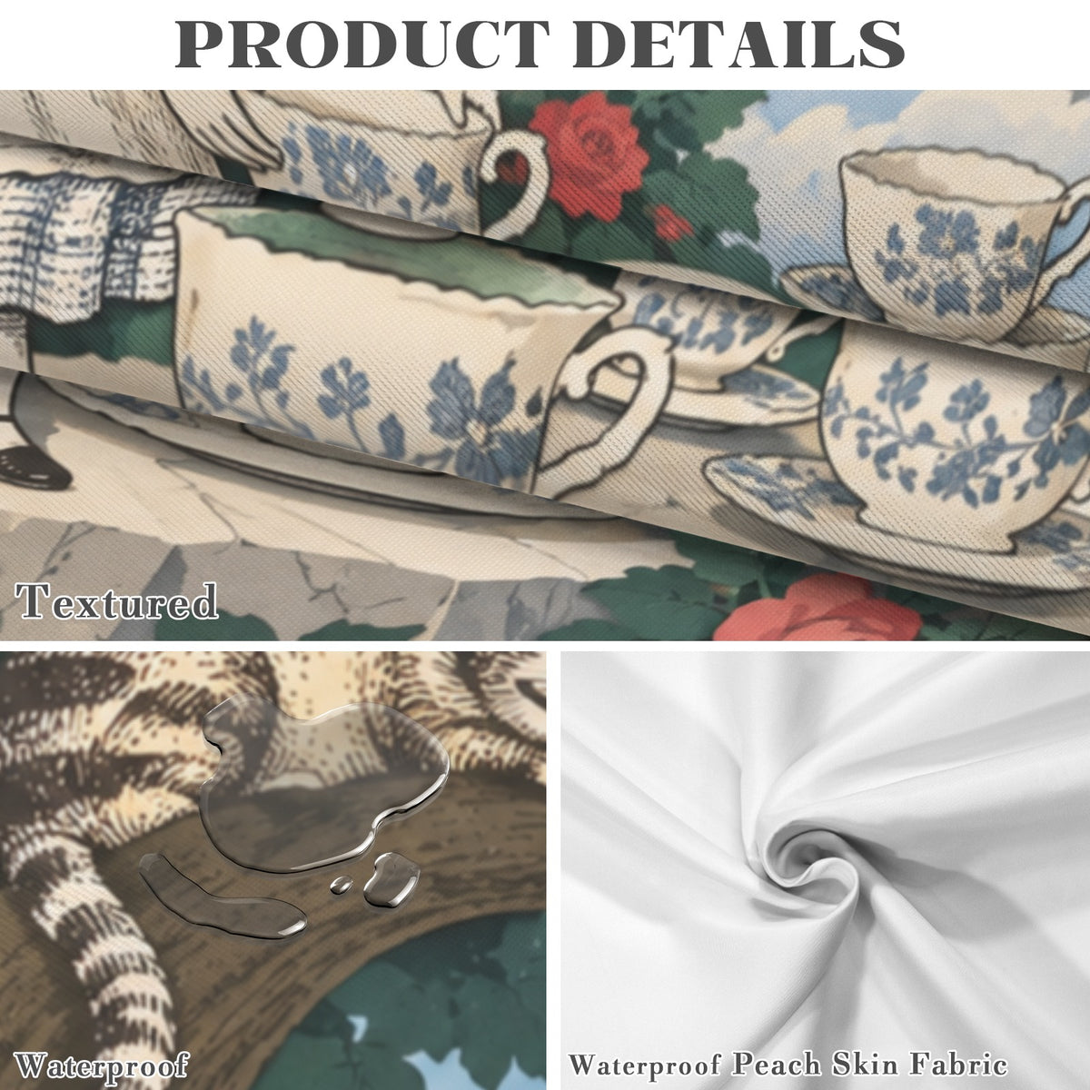Alice Tea Garden 178cm x 140cm Rectangular Tablecloth 70x55inch (QUE)