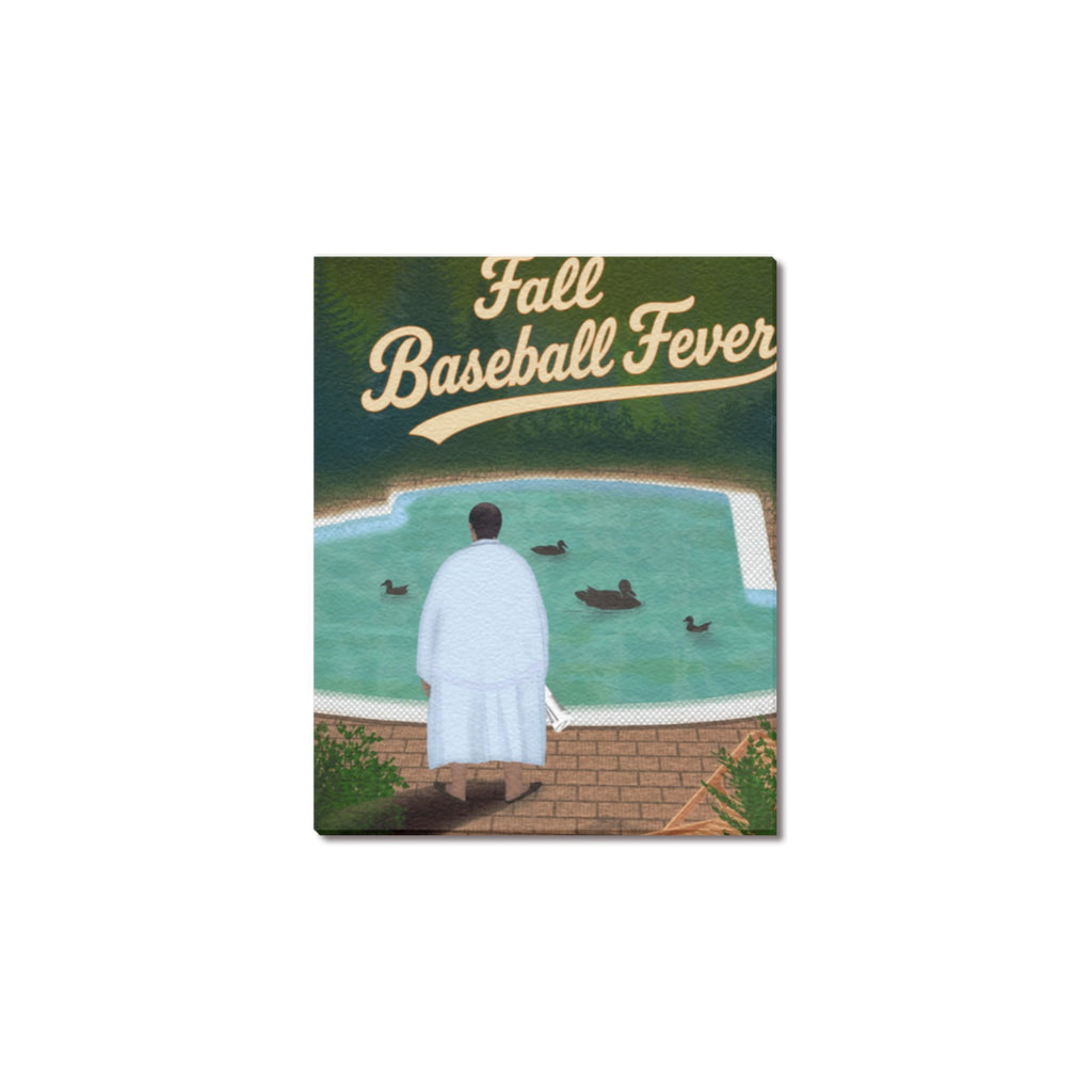 Fall Baseball Fever Pool and Ducks Frame Canvas Print 8"x10"