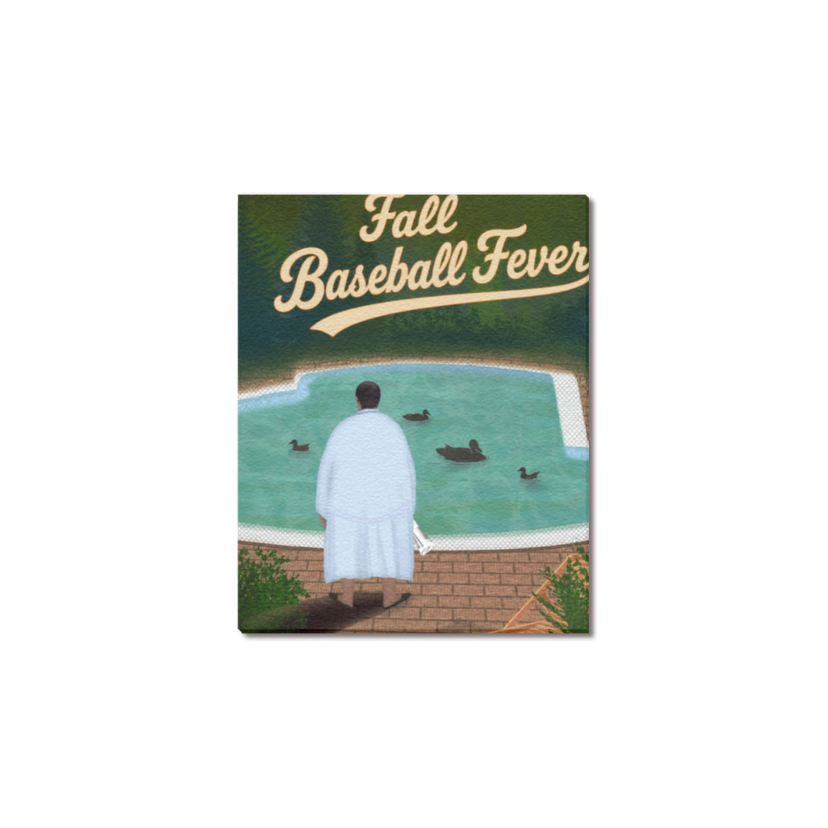 Fall Baseball Fever Pool and Ducks Frame Canvas Print 8"x10"