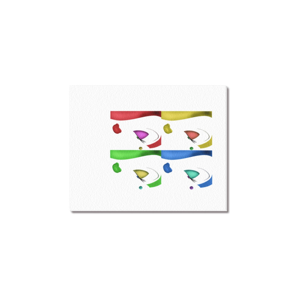 Colorful Four Face Pattern Frame Canvas Print 8"x10"