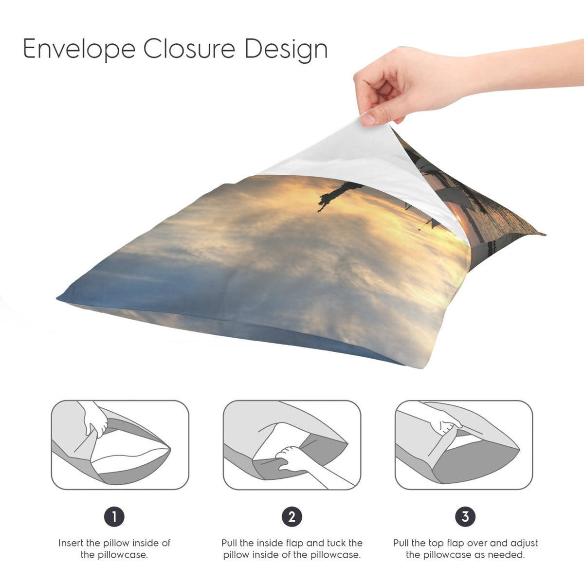 Statue Sailing Sunset 16 x 16 in Envelope Pillow Case