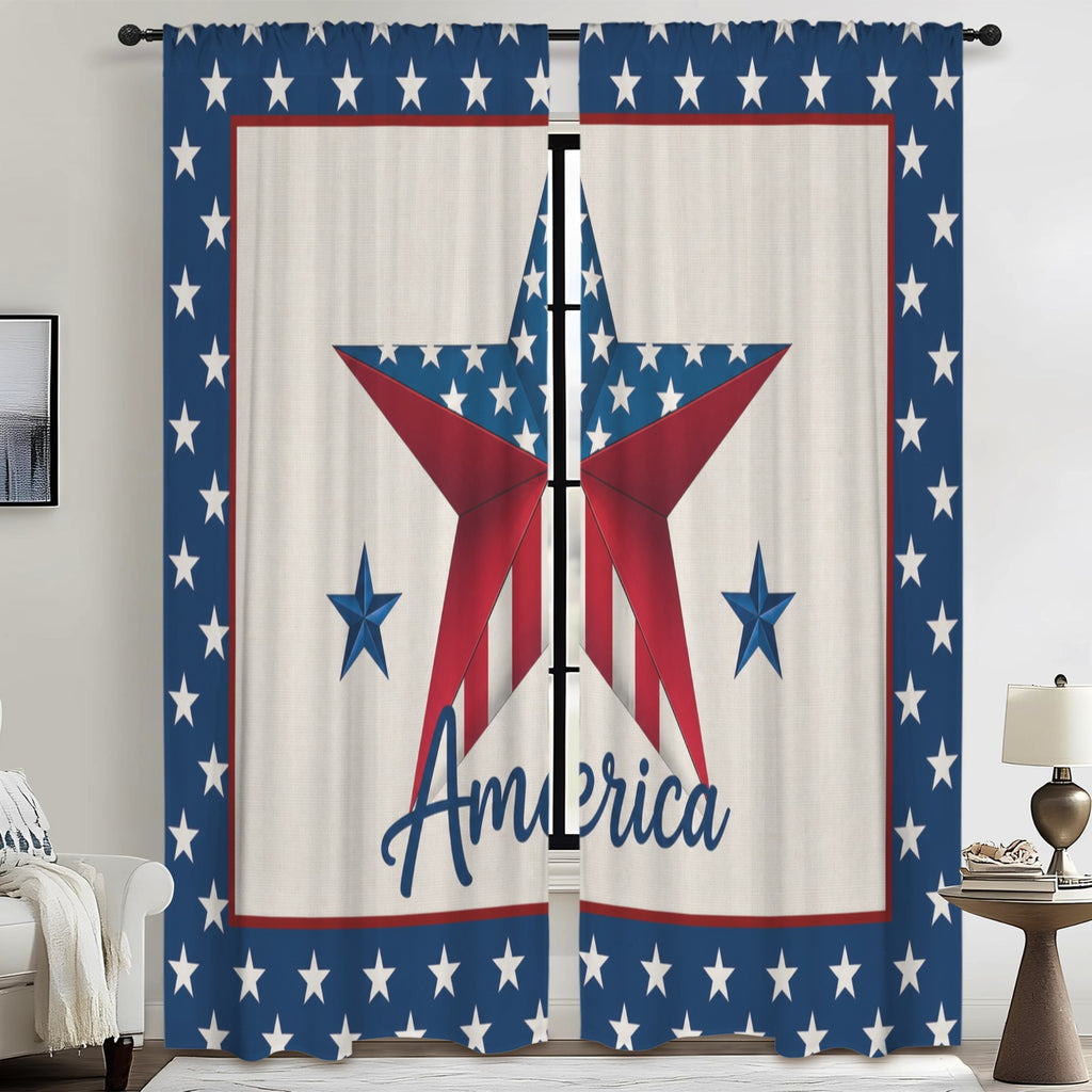 America Script Vote 52 x 84 in Window Curtain Set