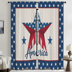 America Script Vote 52 x 84 in Window Curtain Set
