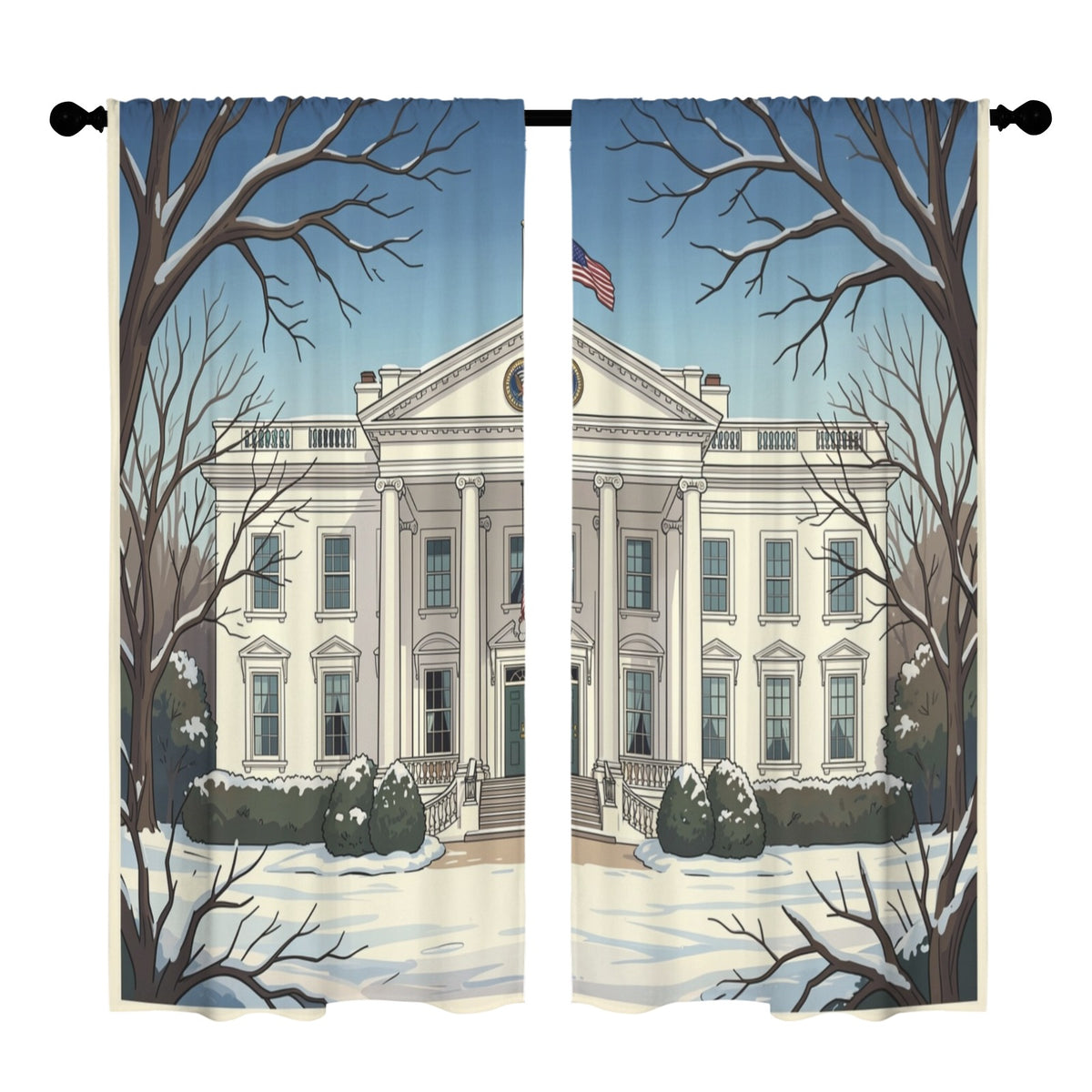 White House Winter Garden 52 x 84 in Window Curtain Set