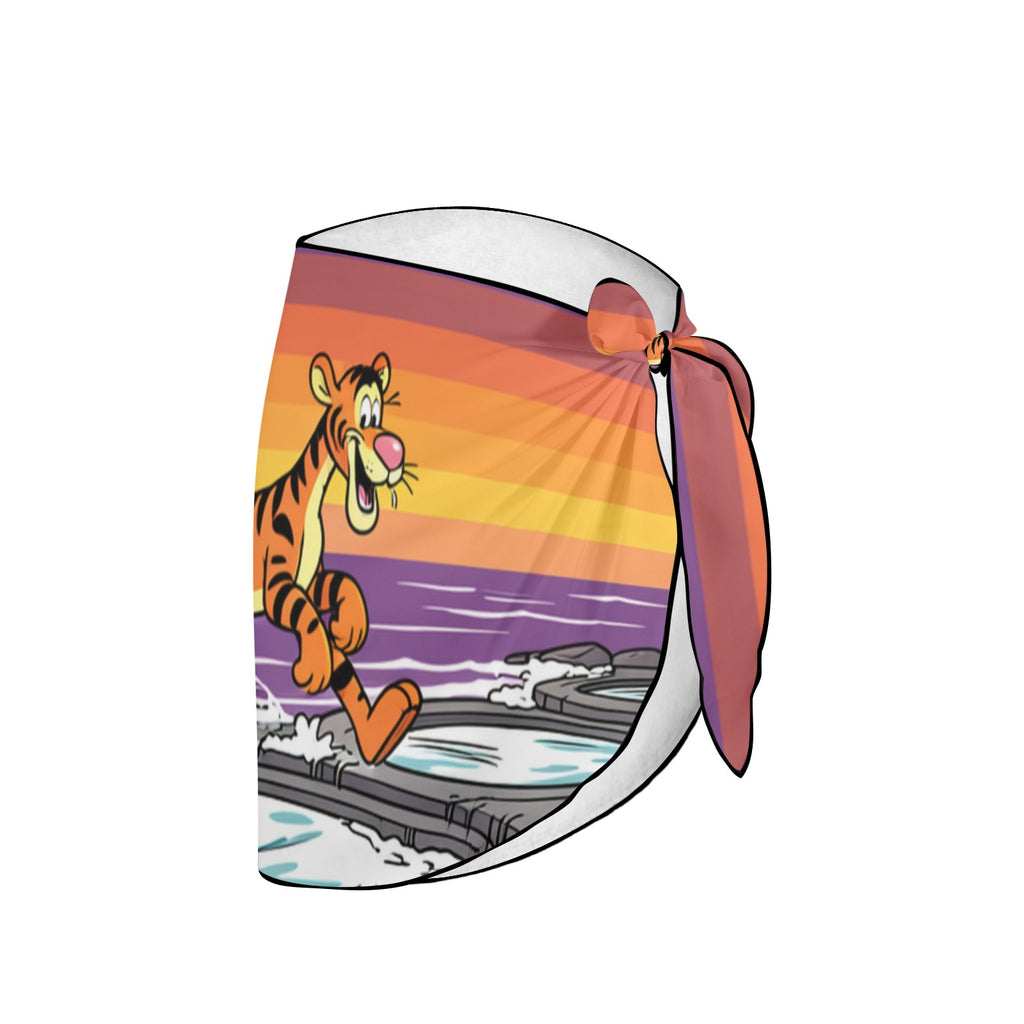 Tigger Striped Sunset Tide Pool Beach Sarong Wrap (QUE)
