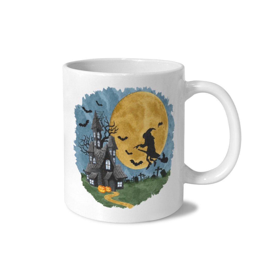 Spooky Tarot-Inspired Moon 11 oz White Ceramic Mug