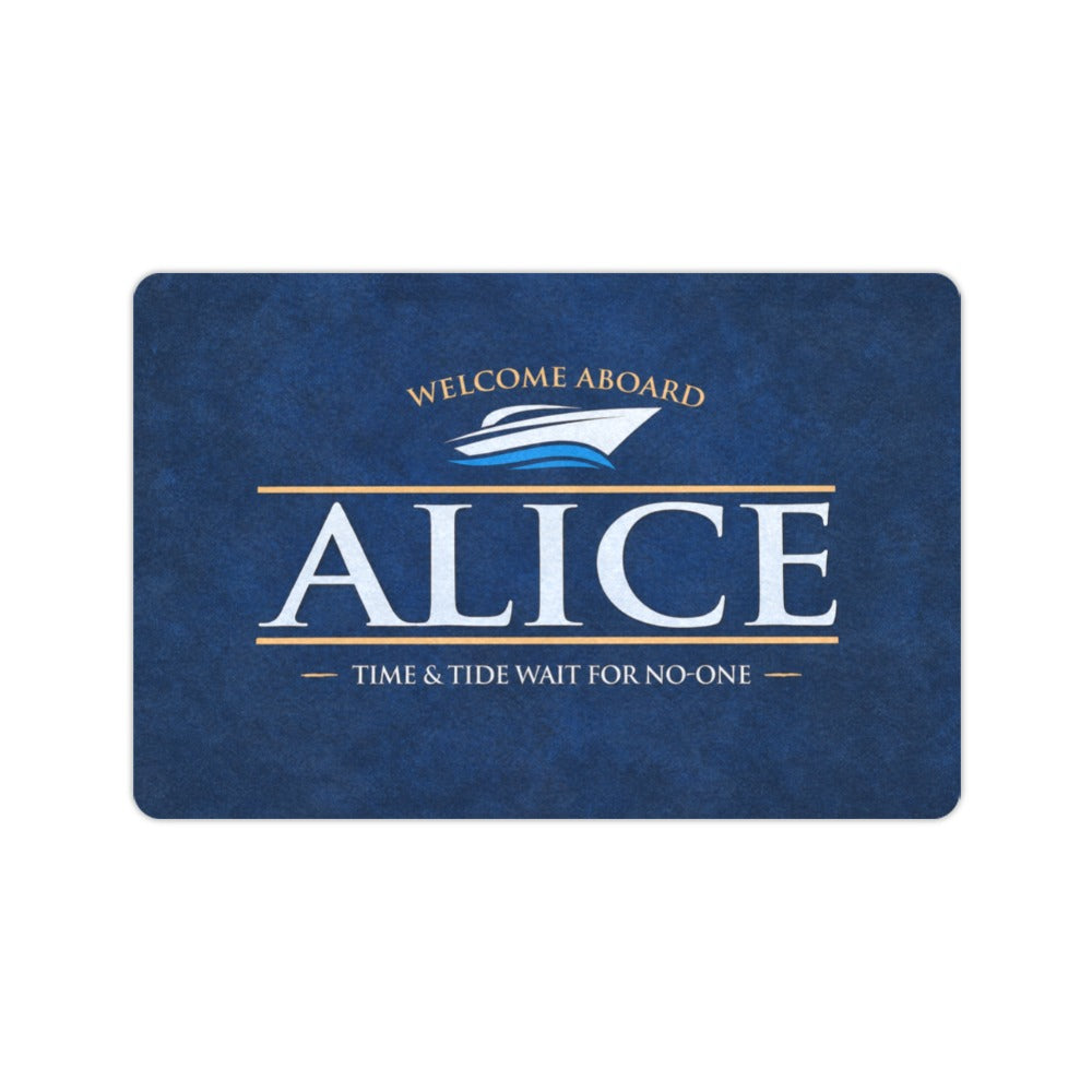 Welcome Aboard Alice 23.6 x 15.7 in Doormat