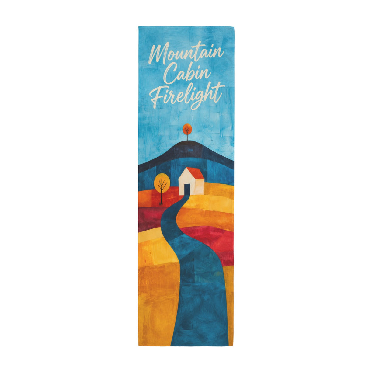 Mountain Cabin Firelight 12 x 40 in Polyester Peach Skin Tapestry