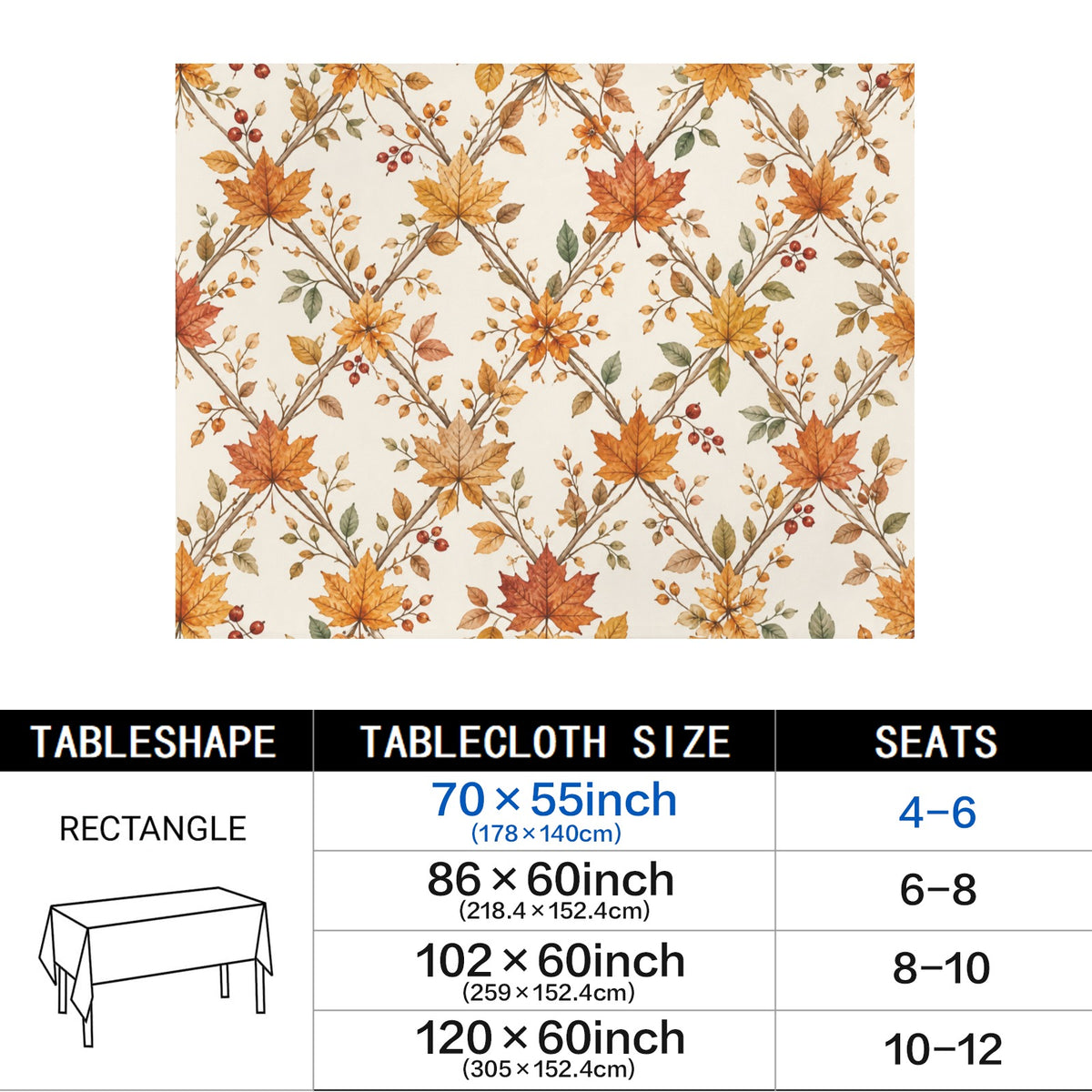 Ochre Lattice 178cm x 140cm Rectangular Tablecloth 70x55inch (QUE)