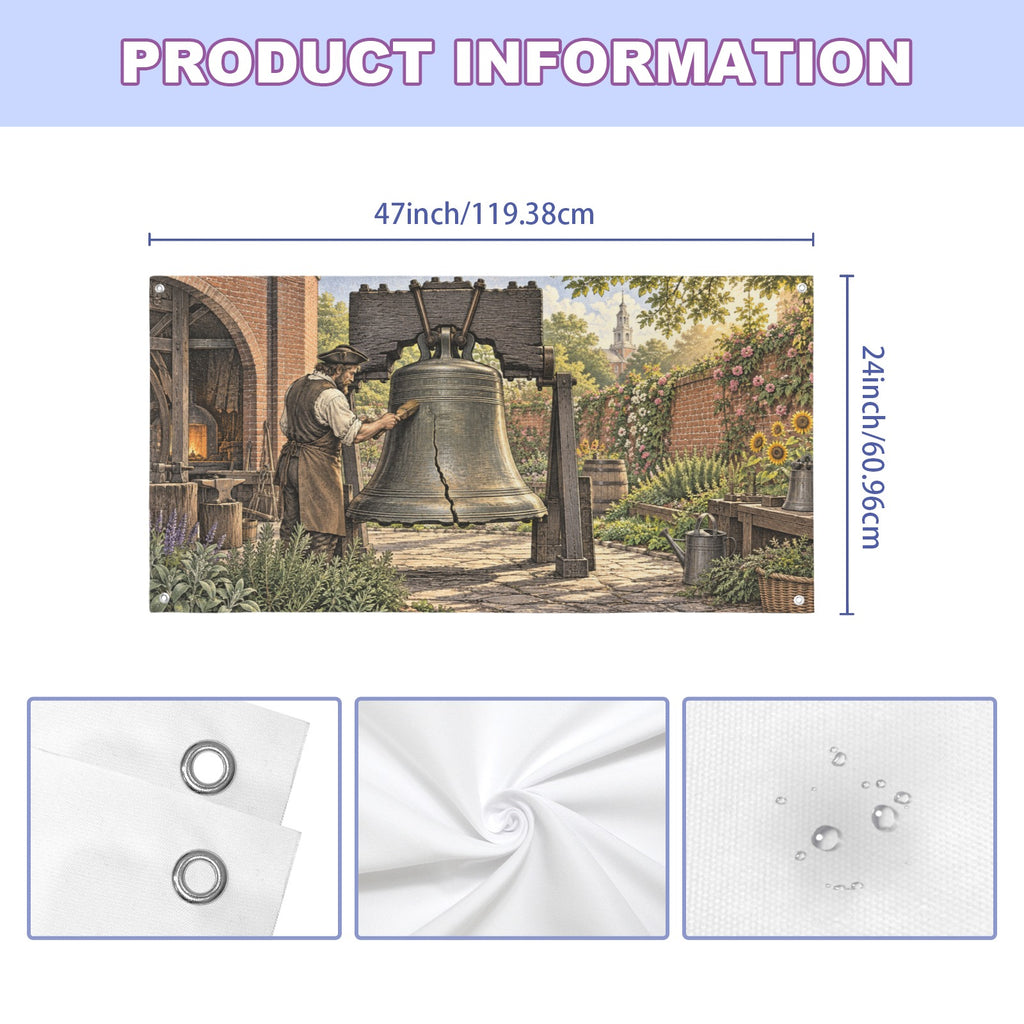 Liberty Bell Foundry Garden 47 x 24 in Festival Banner
