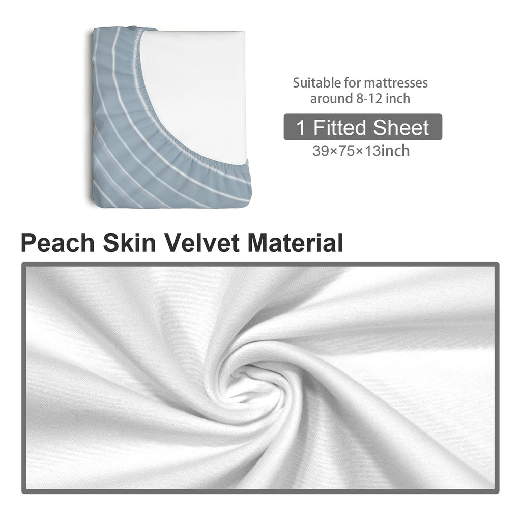 Patched Memory Quilt Fitted Sheet 39x75x13inch (QUE)