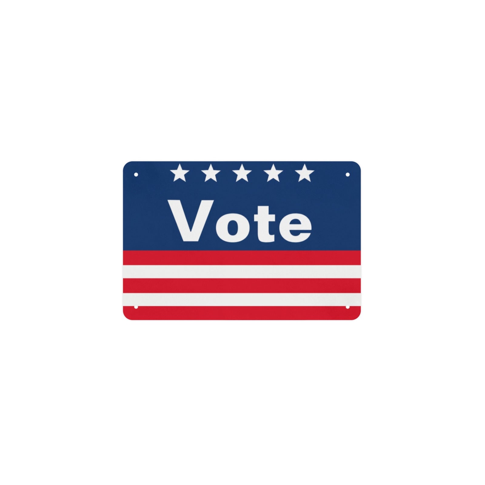 Vote Red White and Blue with Stars and Stripes 12 x 8 in Metal Tin Sign