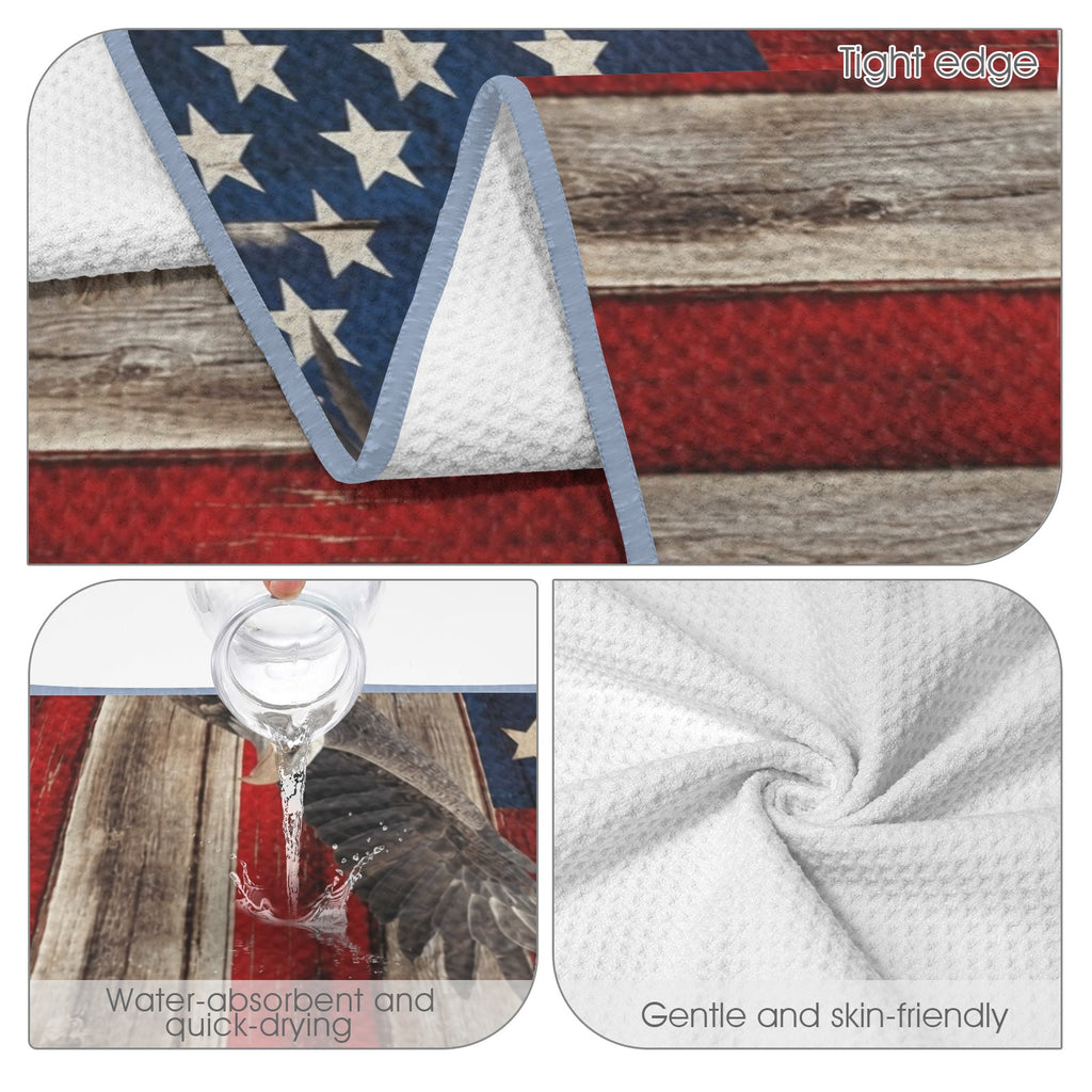 Bald Eagle Wingspan Study 29"x58" (QUE) Waffle Weave Bath Towel