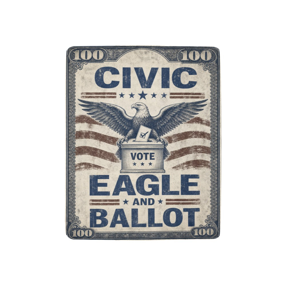 Civic Eagle and Ballot 32 x 48 in Micro Fleece Blanket
