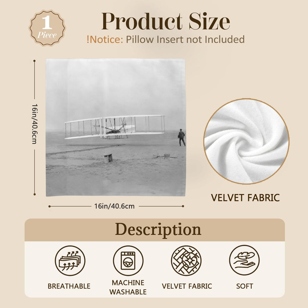 Wright Flyer 16 x 16 in Envelope Pillow Case