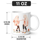 Friendly Skeleton Dance 11 oz White Ceramic Mug