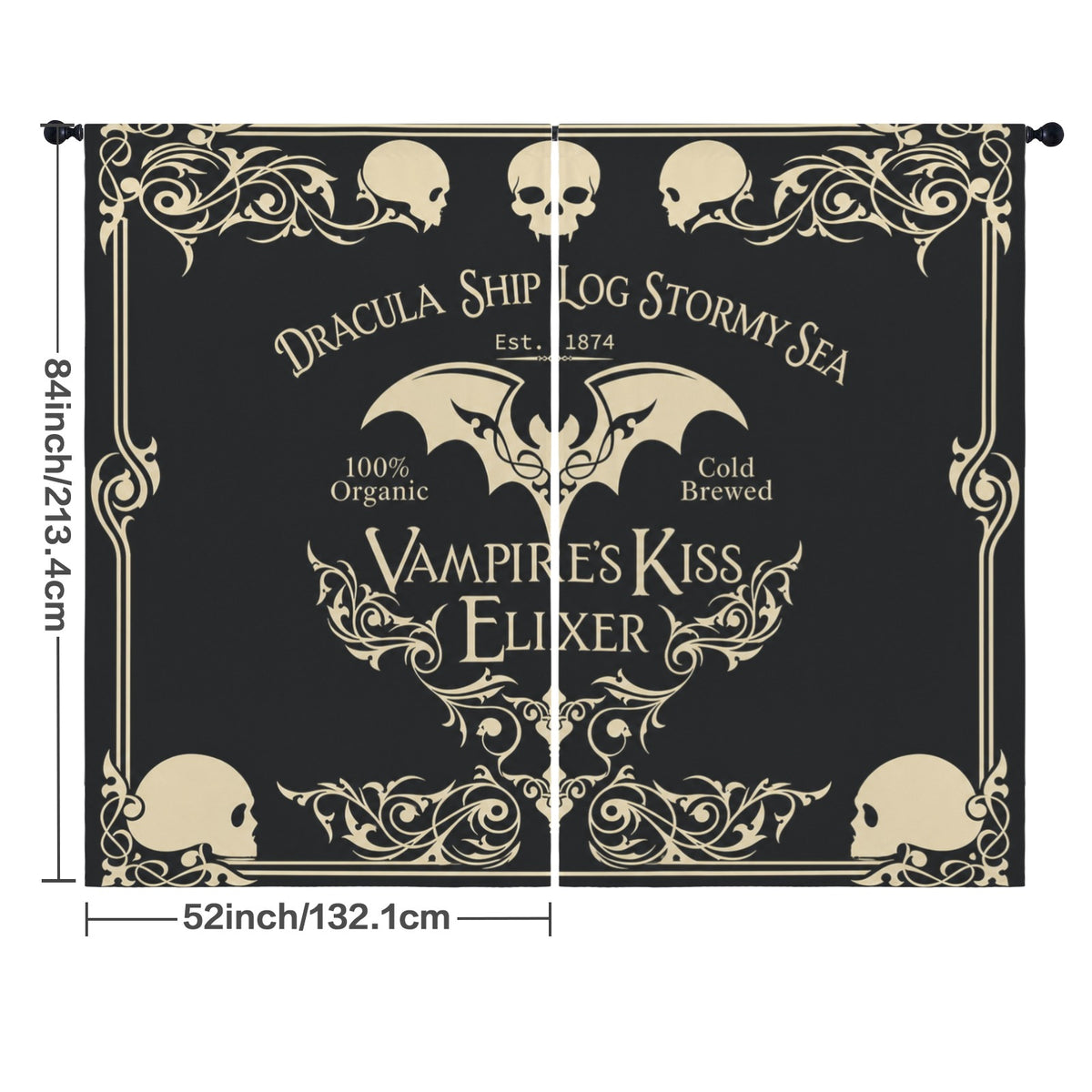 Vampire Elixir Ship Log 52 x 84 in Window Curtain Set