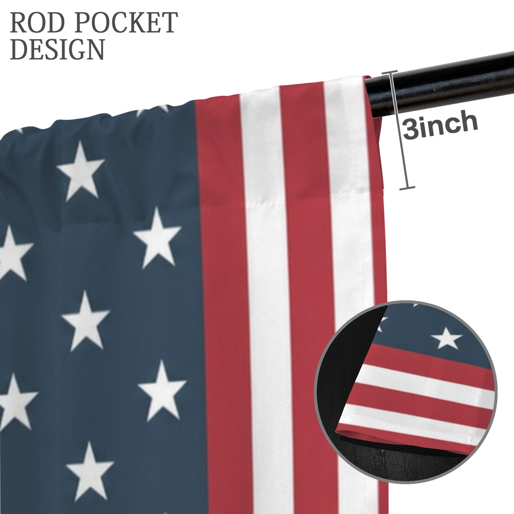 Red White Blue Vote Grid 52 x 84 in Window Curtain Set