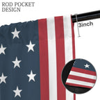 Red White Blue Vote Grid 52 x 84 in Window Curtain Set