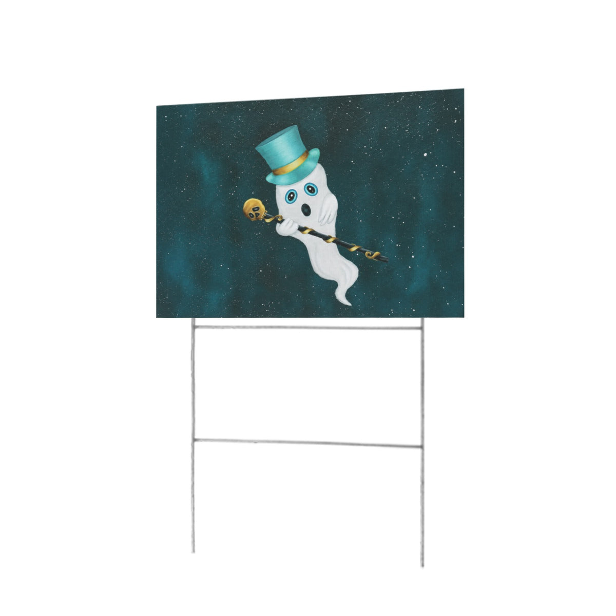 Top Hat Ghost 12 x 9 in House Sign