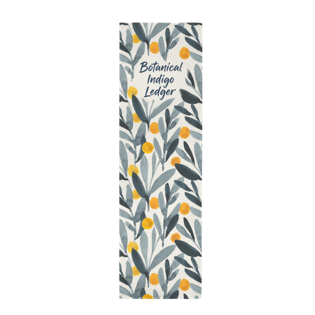 Botanical Indigo Ledger 12 x 40 in Polyester Peach Skin Tapestry