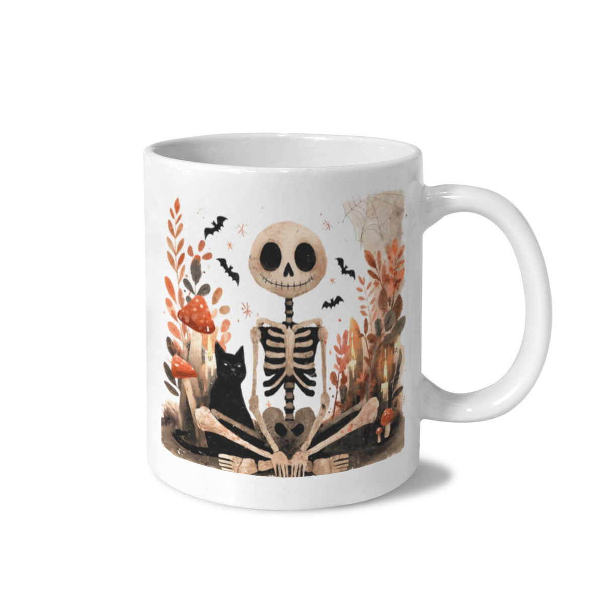 Moonlit Mushroom Grove 11 oz White Ceramic Mug