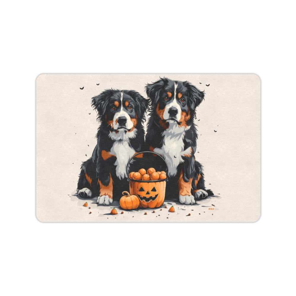 Bernese Dogs Pumpkin Doormat 23.6 x 15.7 in Doormat