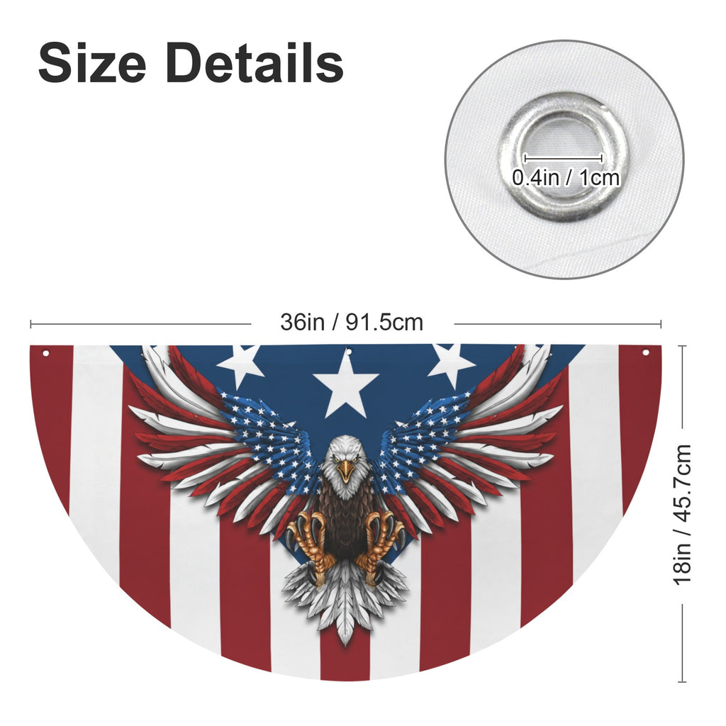 Bald Eagle Civic Emblem 36 x 18 in Semi Circle Flag