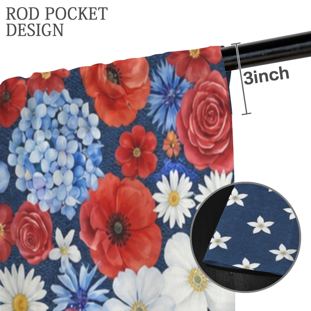 Patriotic Poppy Polling Day 52 x 84 in Window Curtain Set