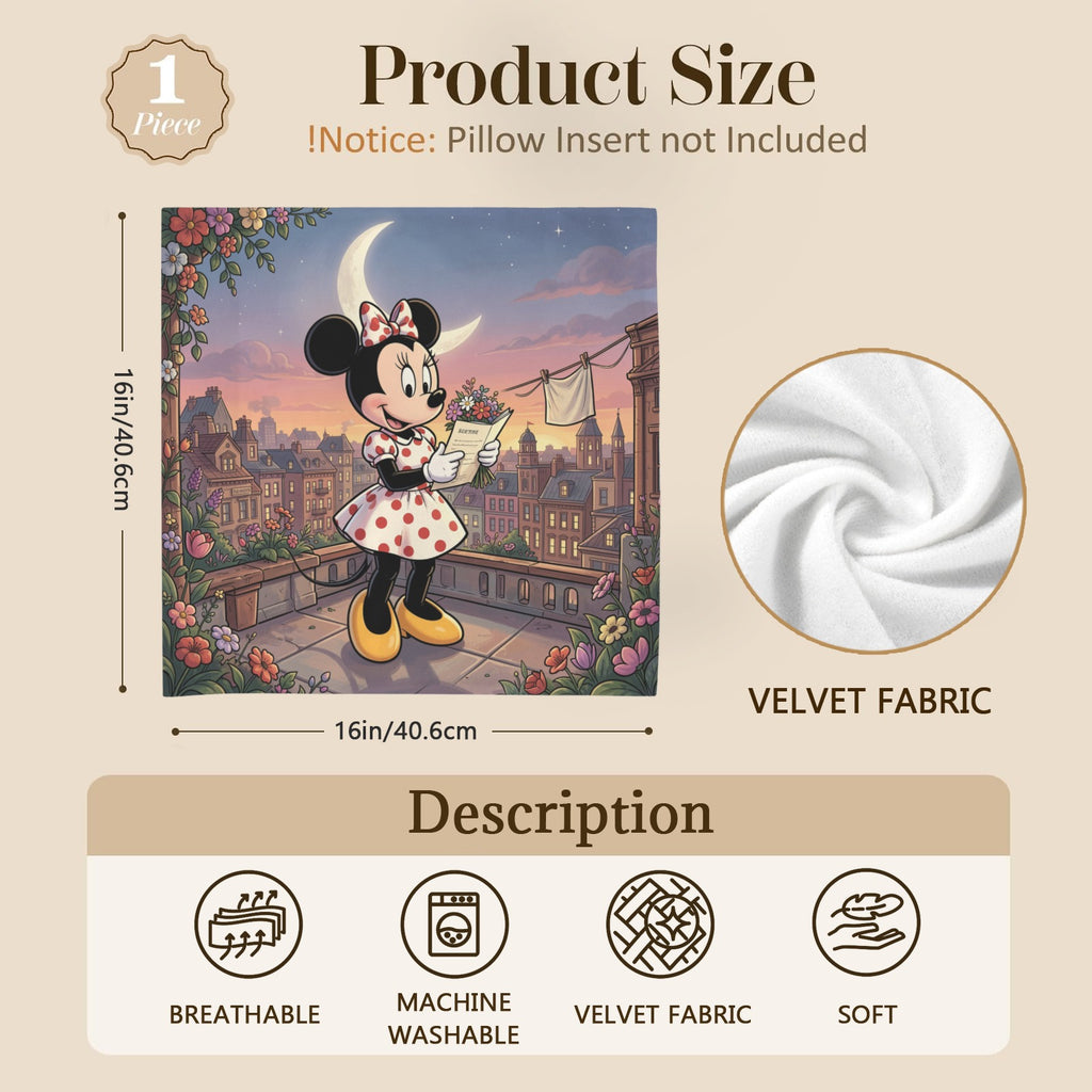 Minnie's Rooftop Flower Telegram 16 x 16 in Envelope Pillow Case