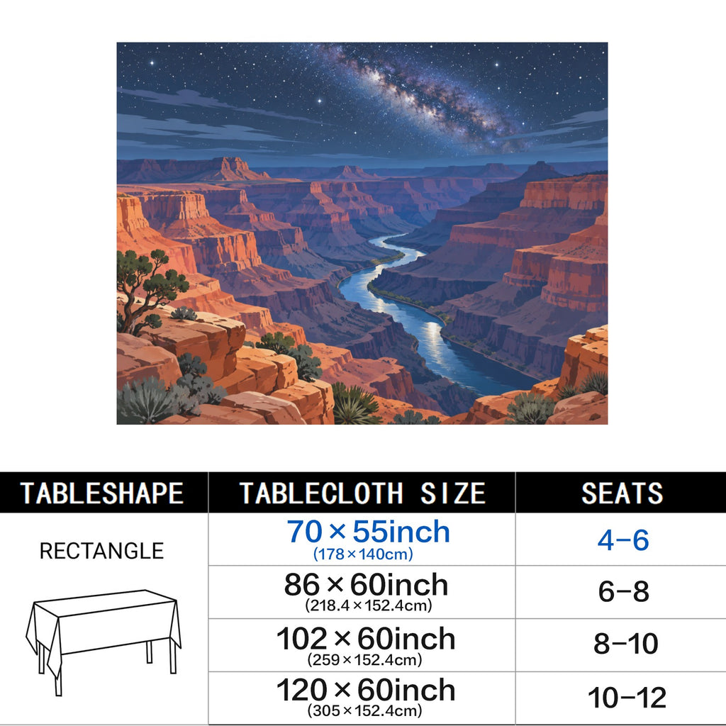 Grand Canyon Stars 178cm x 140cm Rectangular Tablecloth 70x55inch (QUE)