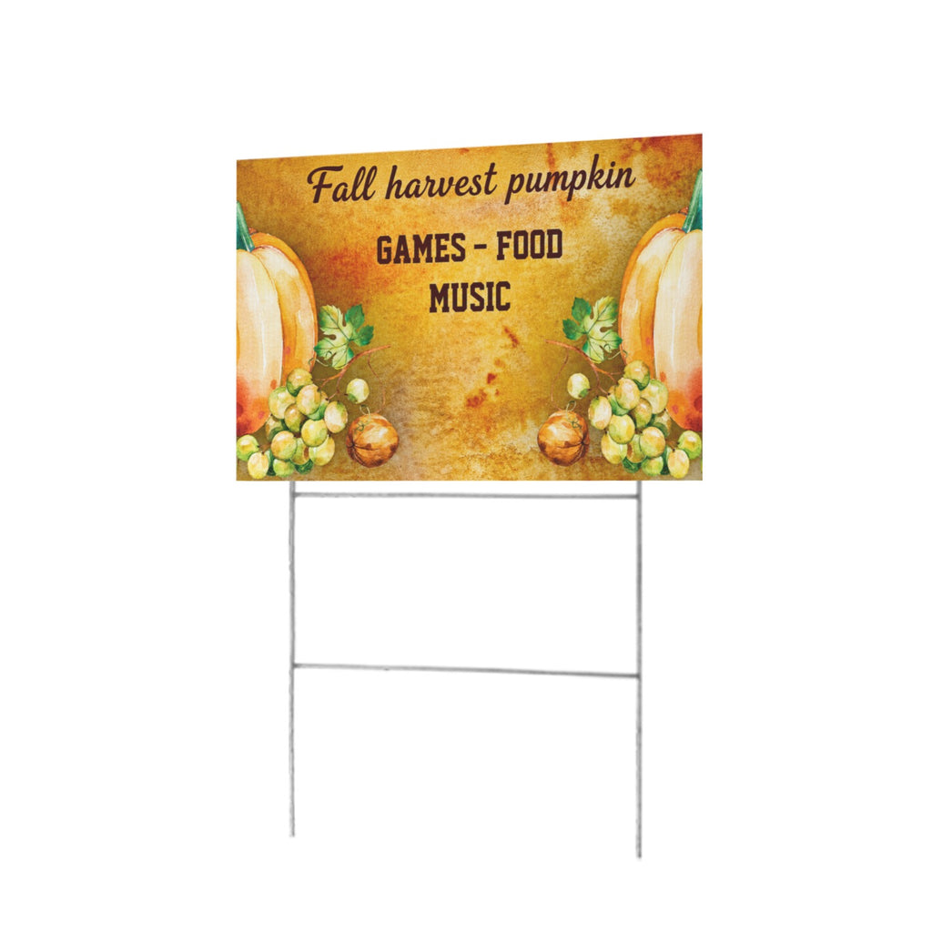 Fall Harvest Pumpkin 12 x 9 in House Sign