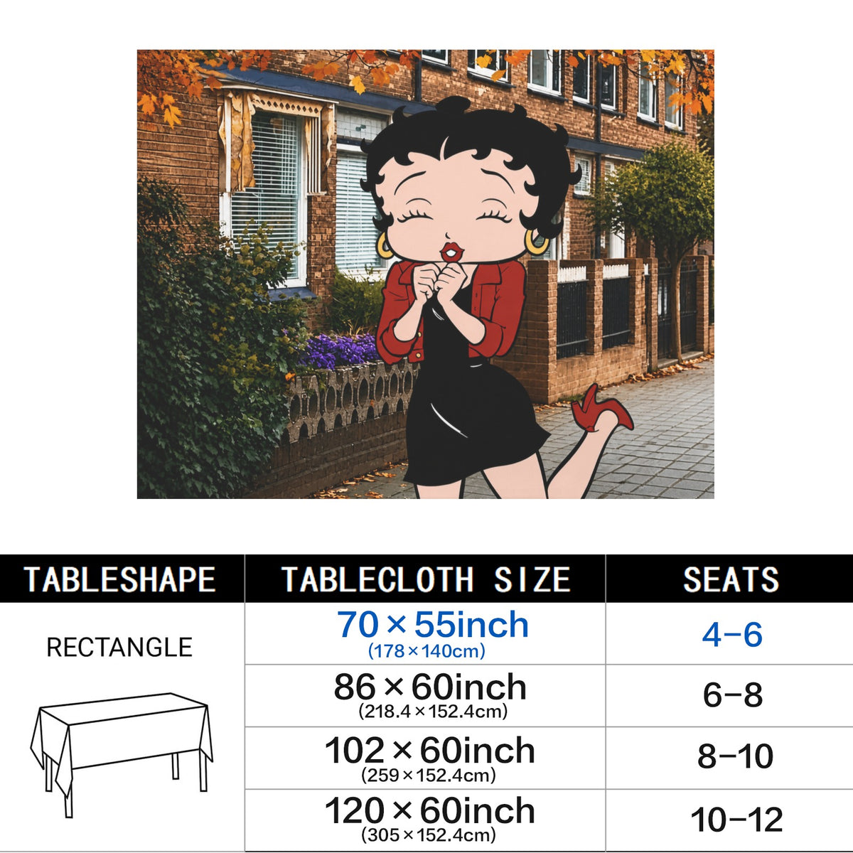 Jazz Stage 178cm x 140cm Rectangular Tablecloth 70x55inch (QUE)