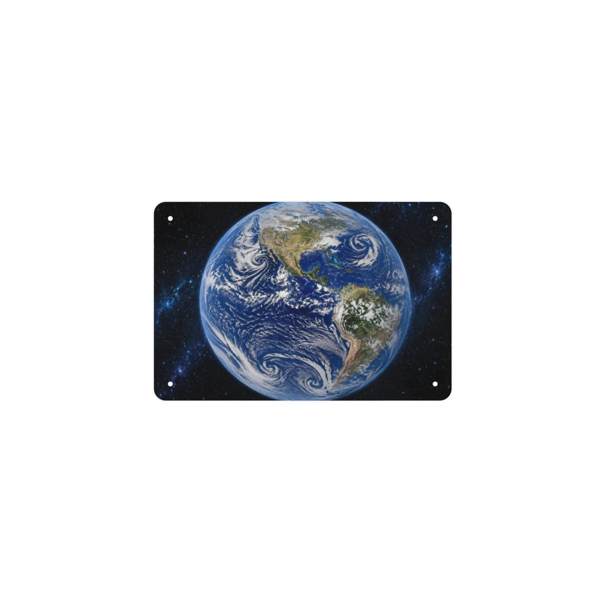 Blue Marble Cloud Bands 12 x 8 in Metal Tin Sign